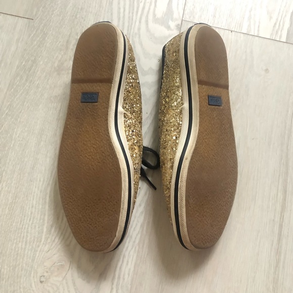 Kate Spade NY Keds Glitter Gold Sneakers, 7.5 - Picture 12 of 16